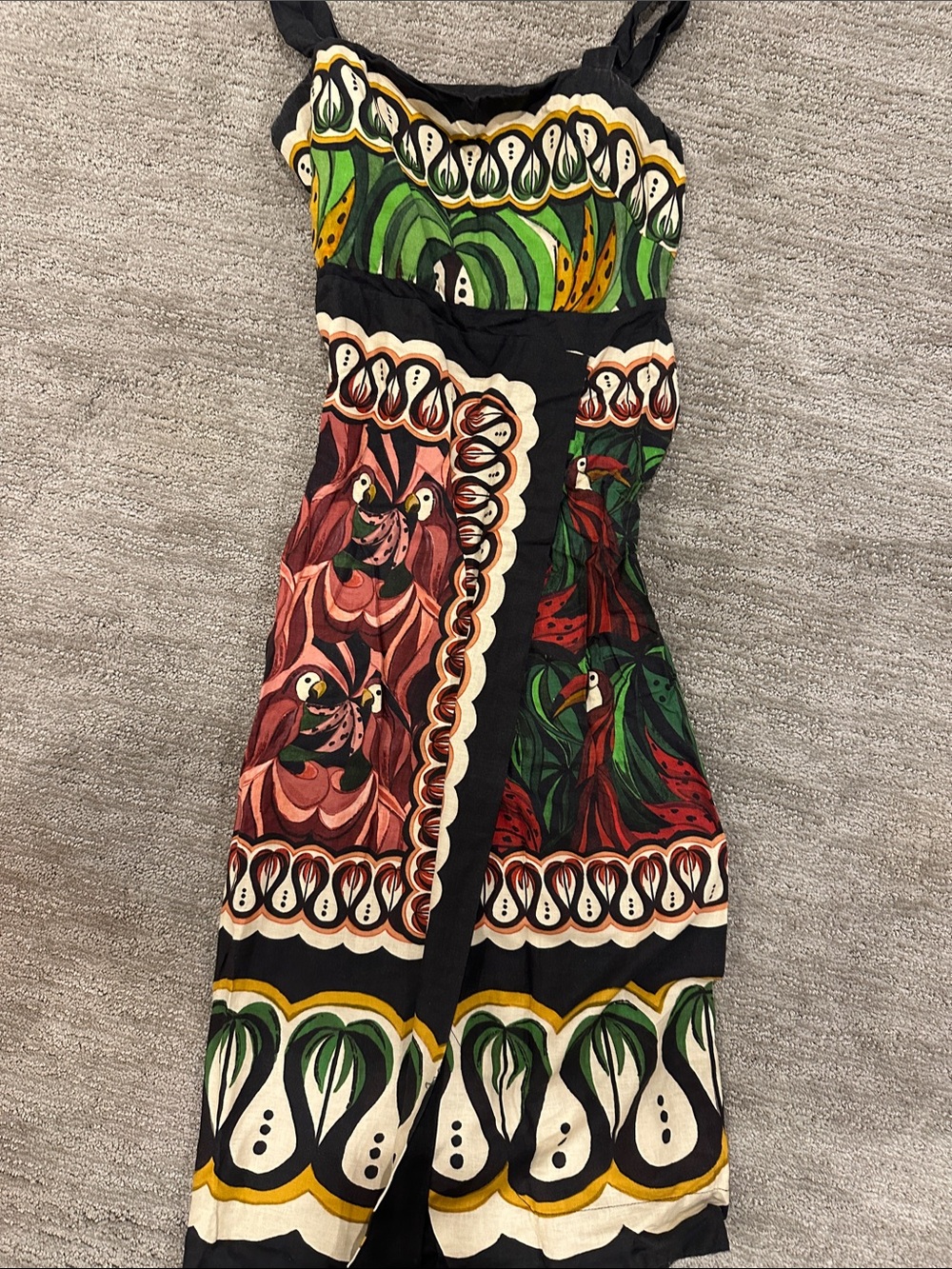 FARM Rio toucan Multicolor Maxi Dress with Black Sash - Picture 9 of 9
